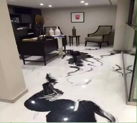 泼墨艺术地面制作工艺，泼墨艺术地坪施工经验