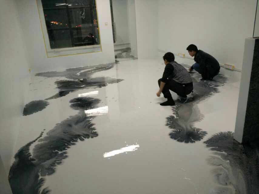泼墨艺术地坪施工